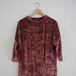 Zara Pink Crushed Velvet Dress